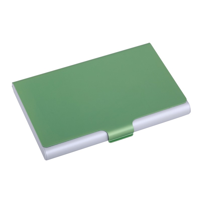 Color Lid business card holder, green/silver photo