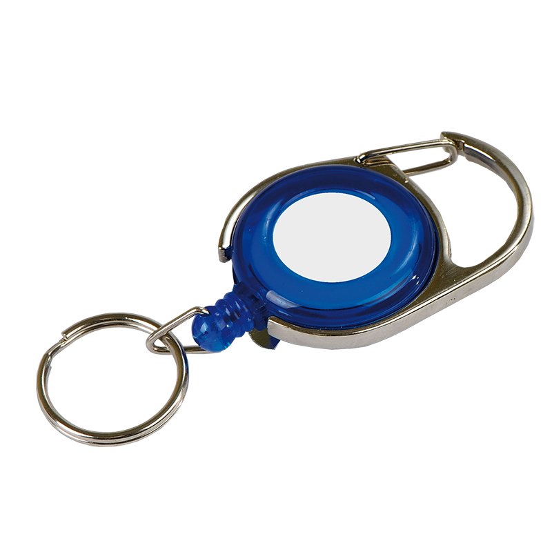 Ski-pass with carabiner, blue/silver photo