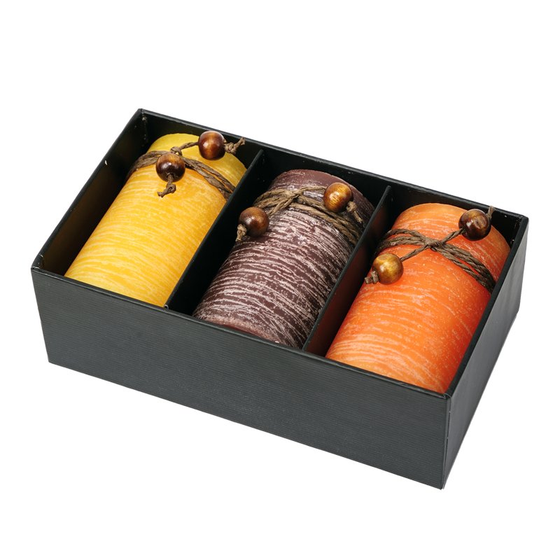 Scented candle set, brown/yellow photo