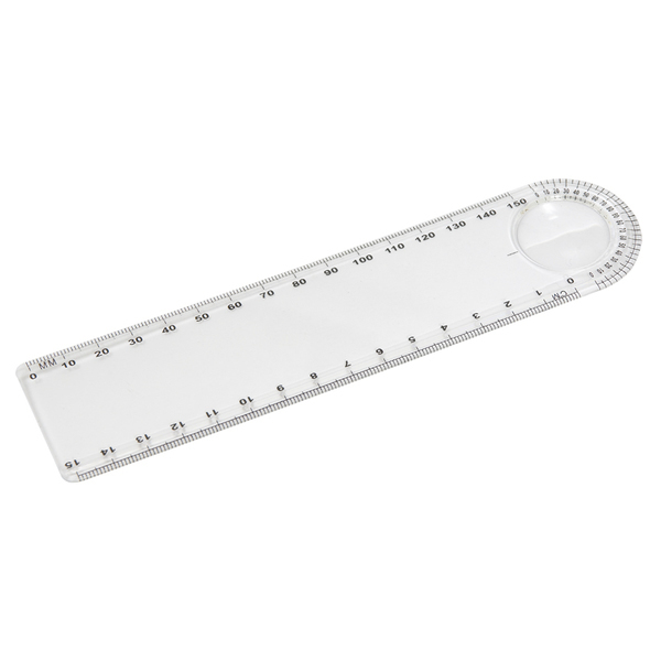 Ruler with magnifying glass, colorless photo