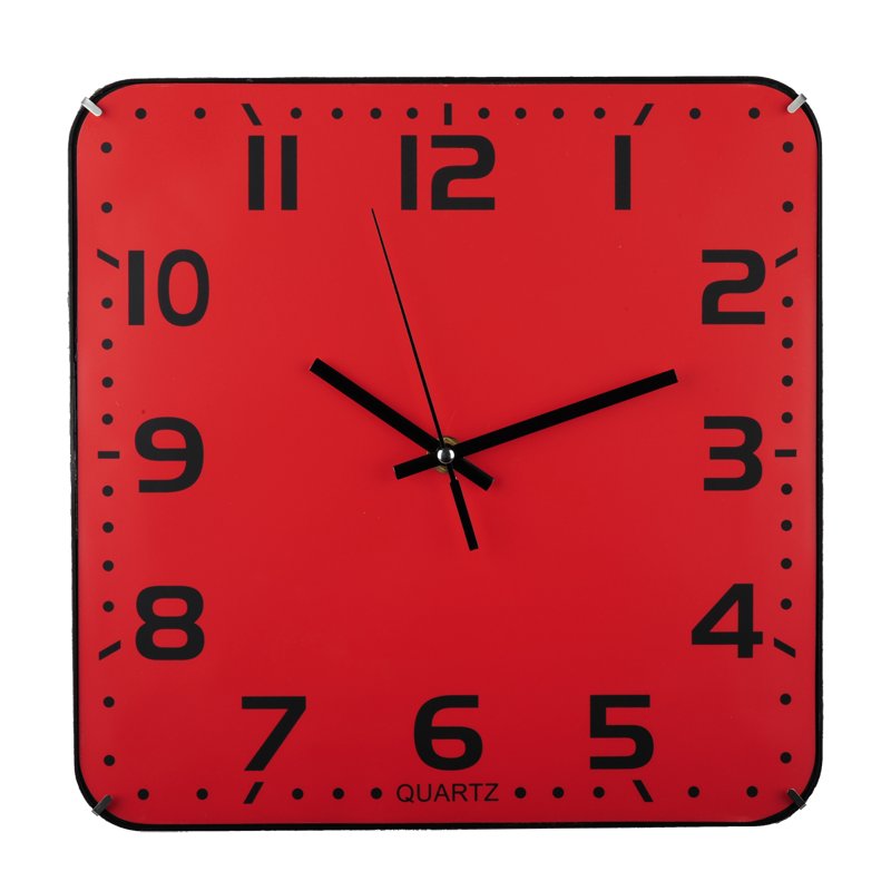 Cuadrado wall clock, red photo