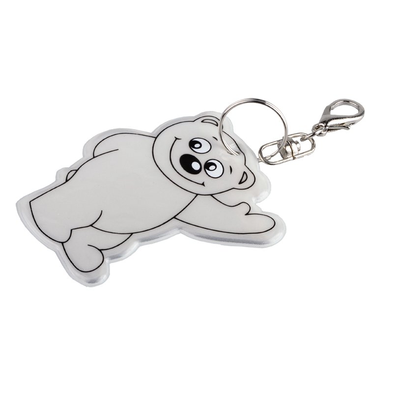 Beary safety keyring, silver photo