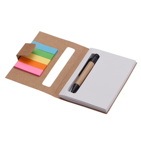 Eco notepad 80×110/100p plain with ballpen, beige photo