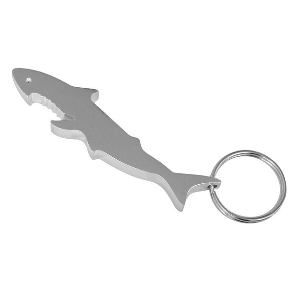 Shark aluminium keyring – opener, silver photo