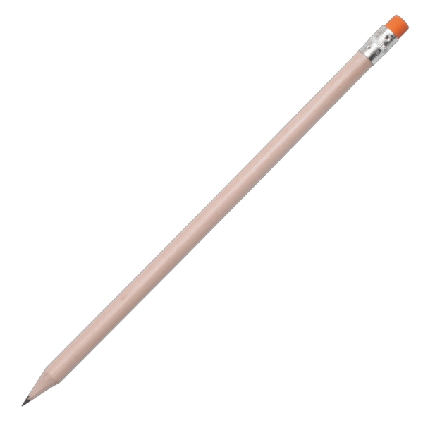 Wooden pencil, orange/ecru photo