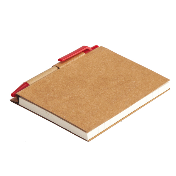 Eco La Linea notepad, red/beige photo