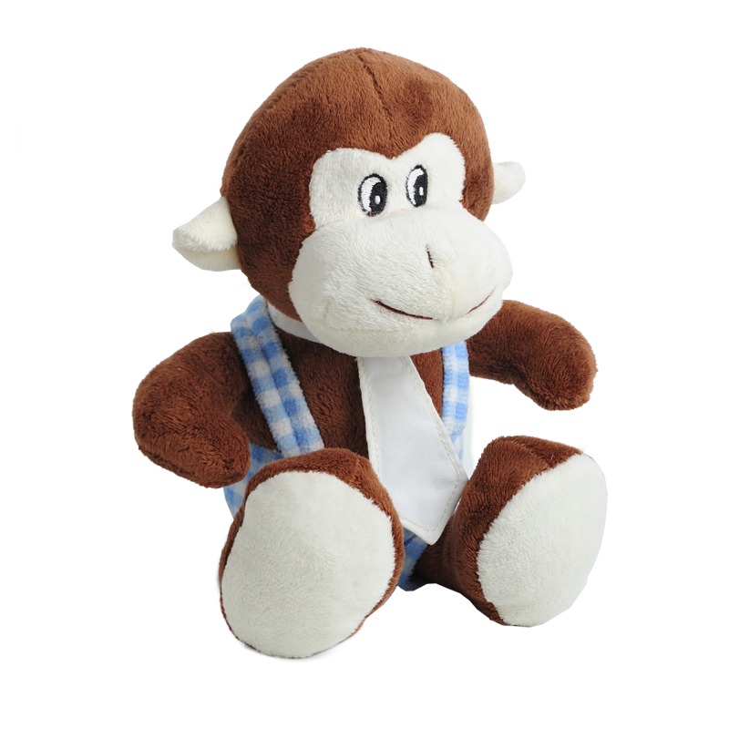 Monkey cuddly toy, brown/blue photo