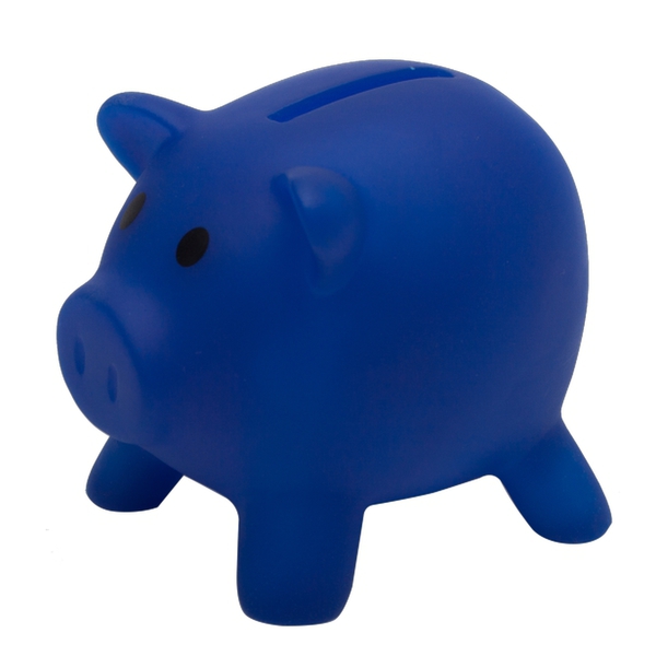 Piglet money bank, blue photo