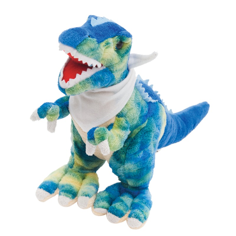 T-Rex cuddly toy, blue/green photo